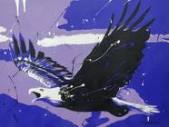 "Águia em Azul" Pintura Óleo Sobre Tela