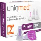 Agulha para Caneta 5mm 31g 0,25mm Caixa com 7 Unidades Uniqmed