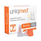 Agulha para Caneta de I nsulina 6mm x 31g com 7 Unidades Uniqmed