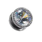 Alargador De Aço Com Zircônia Grande Cravejado De Zircônias