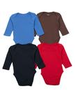 Alavanca Bebê Quatro Pack Manga Longa Solid Boys Bodysuit