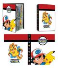 Álbum Oficial Pokémon Porta 240 Cartas Pikachu Ash Pokebola