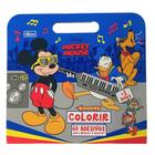 Álbum para Colorir Mickey Mouse Personagem Maleta Pintura 8 Folhas + 68 Adesivos Tilibra