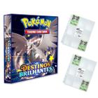 Álbum Pasta Fichário Pokemon com 20 Folhas YES 9 Bolsos Destinos Brilhantes Capa Dura Reforçado