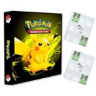 Álbum Pasta Fichário Pokemon com 20 Folhas YES 9 Bolsos Pikachu Raio de Trovão Capa Dura Reforçado - Pokémon Cards Copag