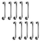 Alça de Apoio Inox Barra 30cm Kit 10 Unidades Idoso Cadeirante Banheiro Box Segurança Corredor Corrimao Suporte Acessibilidade Resistente