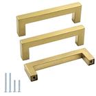 Alças de gabinete goldenwarm LSJ12GD96 em latão escovado 96 mm