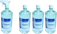 Álcool 70 líquido Drako 1 lt c/ borrifador Spray + 3 unidades refil