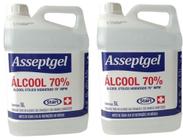 Álcool líquido 70% 5 litros 2 Galões - Marca Asseptgel, fabricante Start.