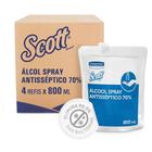 Álcool Spray Antisséptico Scott Refil Kit c/ 4 un 800ml