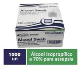 Álcool Swab 70% Sachês Lenço Umedecido 1000 unidades Labor Import com NF