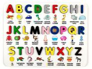 Alfabeto Bilíngue Ilustrado 3D - Brinquedo educativo pedagógico de encaixe - Elefante Colorido - Brinquedos Educativos