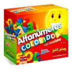 Alfanúmeros Coloridos Em Madeira Brinquedo Educativo