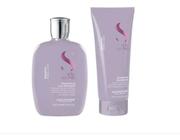 Alfaparf Semi Di Lino Smooth Shampoo Condicionador Liso Absoluto Anti Frizz Promove Cabelos Hidratados Alinhados