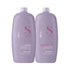 Alfaparf Semi Di Lino Smoothing Rebel Hair Shampoo 1000ml + Condicionador 1000ml