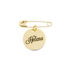 Alfinete Pingente Frase Personalizado Para Bebê Banhado Ouro 18k