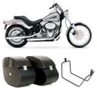 Alforge Bolsa Mala Lateral 64 Litros Chave + Afastador Suporte Harley Davidson Softail Std Fx Par - Tondin Forza