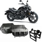 Alforge Bolsa Mala Lateral 80 Litros + Afastador Suporte Kawasaki Vulcan 650 Par