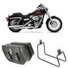 Alforge Bolsa Mala Losango 64 Litros Com Chave Par + Afastador Suporte Moto Harley Davidson Dyna