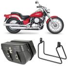 Alforge Bolsa Mala Losango 64 Litros Com Chave Par + Afastador Suporte Moto Yamaha XVS650 Drag Star