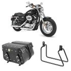Alforge Mala Bolsa Lateral Cravo 36 Litros Par + Afastador Suporte Moto Harley Davidson XL 1200