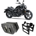 Alforge Mala Bolsa Losango 64 Litros Com Chave + Afastador Suporte Moto Kawasaki Vulcan S650