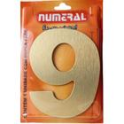 Algarismo 9 Numeral 125mm Ouro Escovado 200-9 - Numeral Ind