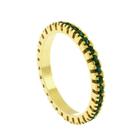 Aliança Aparador Horus Import Cravejada Strass Verde Esmeralda Banhada Ouro Amarelo 18 K - 1010030