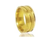 Aliança de Namoro em Aço Dourado 8mm Tamanho 24