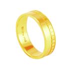 Aliança Masculina 6MM com Friso em Ouro 18K - AU1156