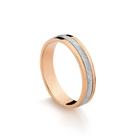 Aliança Masculina Trabalhada em Ouro Rosé e Branco 18k com 4,0 mm - Fluiarte Joias