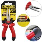 Alicate Bico Meia Cana Reto 6'' Cabo Emborrachado Vermelho - Startools