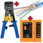 Alicate Crimpador Crimpar Rj45 Ez Crimp+ 100 Conector Rj45 Vazado Passagem + Testador