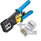 Alicate de Crimpar Crimpador Rj45 Rj11 Rede + 100 Conectores