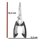 Alicate de Pesca Multifuncional com Boca Curvada - Aço Inoxidável - Tesoura e Cortador de Linha