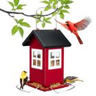 Alimentador Bird House Veehoo Hanging-Metal Wild 4 portas vermelho