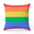 Almofada Avulsa Cheia Estampada Bandeiras LGBT Cores 45cm x 45cm com Refil