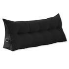 Almofada Cabeceira Ana Cama Solteiro 90cm Suede Preto Ms Decor - Mansão Decor