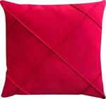 Almofada Cheia Suede Drapeada Macia 45x45 Decorativa-Vermelho