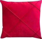 Almofada Cheia Suede Drapeada Macia 45X45 Vermelho