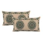 Almofada Com Enchimento Turin Retangular Baguete Jacquard Estampado 180 Fios