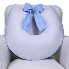 Almofada De amamentação C/ Laço Piquet Branco Com Azul - Laura Baby