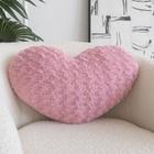 Almofada de coração decorativa ZCNYCLAM Soft Fur 33 x 25 cm cinza rosa