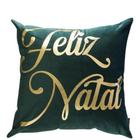 Almofada de Natal Foil Verde Belchior 43x43cm - Poliéster