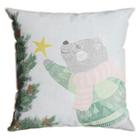 Almofada de Natal Urso Kandy Belchior 43x43cm Verde