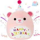 Almofada de pelúcia BSTAOFY Pink Happy Birthday Teddy Bear 43 cm