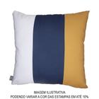 Almofada Decorativa- Capa Pantone - Mostarda, Azul e Branco-45 x 45 cm