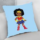 Almofada Decorativa Cheia c/ Zíper 25x25 Infantil Bebê Maravilha Negra - Deluzz