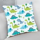 Almofada Decorativa Cheia c/ Zíper 25x25 Infantil Escolar Dinossauros - Deluzz