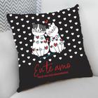 Almofada Decorativa Cheia c/ Zíper 25x25 Presente Gatinhos Namorados - Deluzz